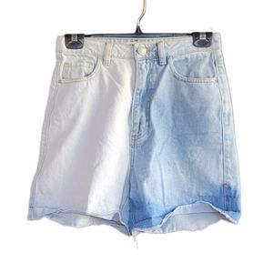 Denim Lab Two-Toned High Waisted Denim Shorts S